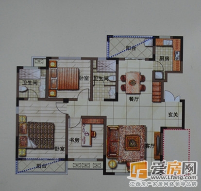 方大 上上城花园洋房1f户型图
