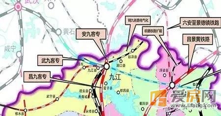 九江市:京九高铁,安九高铁,武九高铁在这里形成"十"字形高铁交汇点.