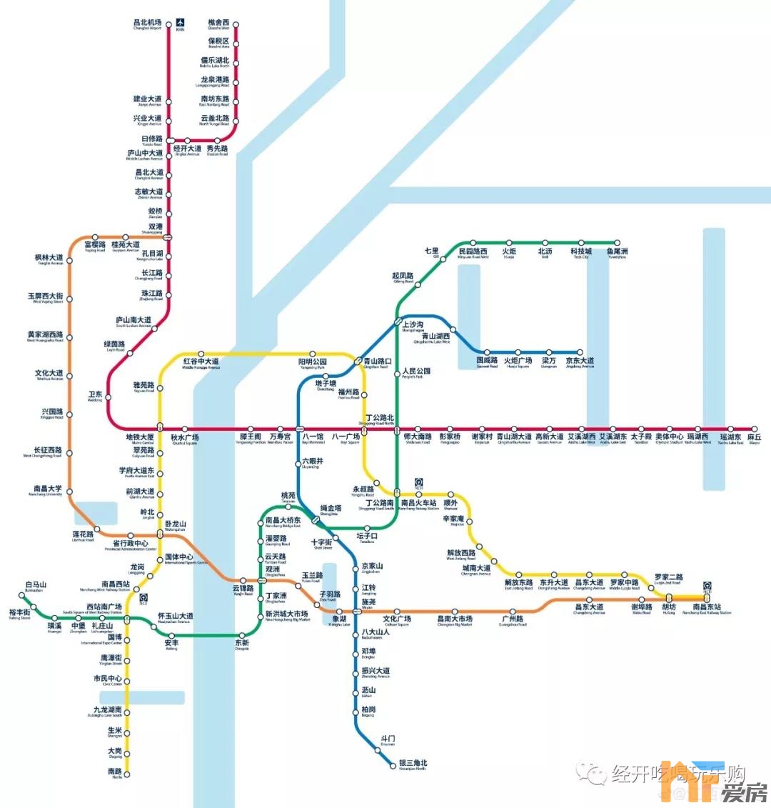 最新南昌地铁5号线走向大致标明